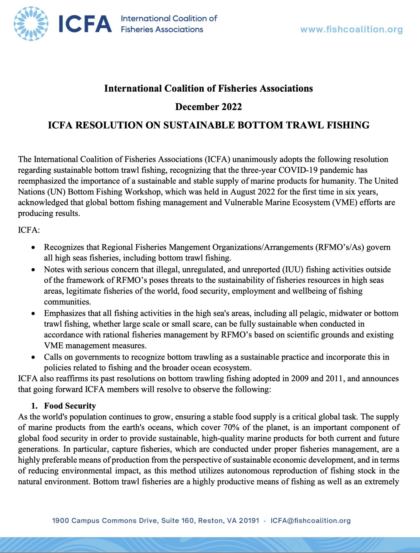 2022 ICFA Bottom Trawling Resolution